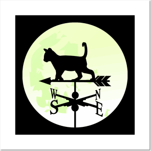 Cat Moon Weathervane Posters and Art